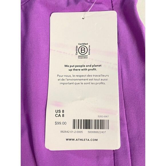 ATHLETA Brooklyn Heights Pants Jazzy Purple Vienna Slim Stretch Tech NWT Size 8 - Picture 6 of 8